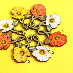 【期間限定*送料無料】Wooden brooch(Flower04) 2枚目の画像