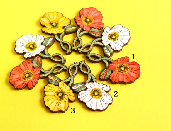 【期間限定*送料無料】Wooden brooch(Flower04) 2枚目の画像