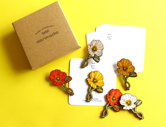 【期間限定*送料無料】Wooden brooch(Flower04) 3枚目の画像