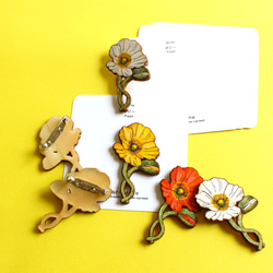 【期間限定*送料無料】Wooden brooch(Flower04) 4枚目の画像