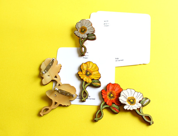 【期間限定*送料無料】Wooden brooch(Flower04) 4枚目の画像