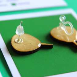 Wooden earrings(うちわ) 3枚目の画像