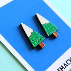 Wooden earrings(モミの木) 2枚目の画像
