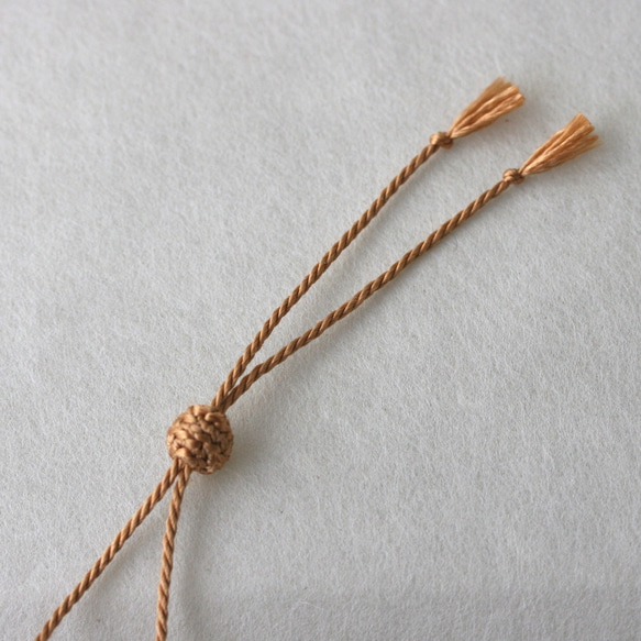 絹糸ネックレス　しずくA・イエロー【箱入り】群馬県産絹糸・手編み 3枚目の画像