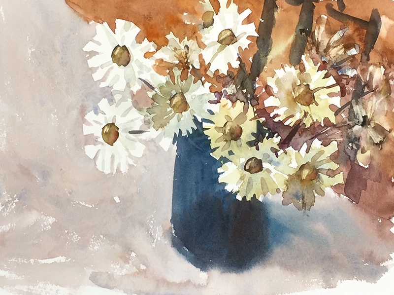 お茶目な花花 (size13x18) 原画 水彩画 美術品・アンティーク