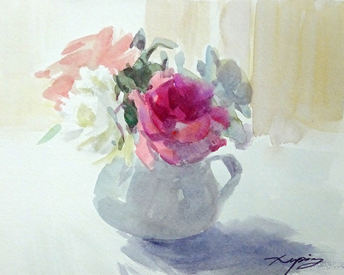 透明水彩 原画「花シリーズ5」 絵画 nara watercolor 通販