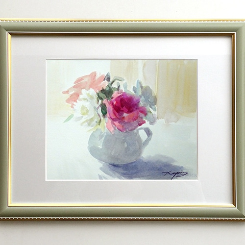 透明水彩 原画「花シリーズ5」 絵画 nara watercolor 通販