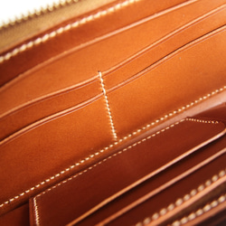 tocon（棕色）工匠手工縫製的L形拉鍊錢包/意大利Minerva盒子和Buttero皮革。 第5張的照片