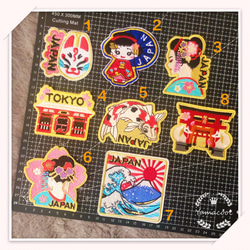 M-04 刺繍アイロンワッペン　7枚  和柄  日本柄　ジャパン 2枚目の画像