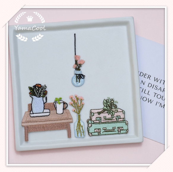 W8】可愛い上質な刺繍アイロンワッペン 4枚☆セットセール 雑貨
