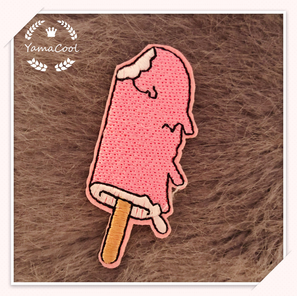 【G4】可愛い刺繍アイロンワッペン ★  4枚 夏　サングラス アイスクリーム 6枚目の画像