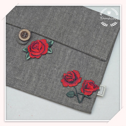 【WJ07】刺繍アイロンワッペン　2枚分　バラ　花 5枚目の画像