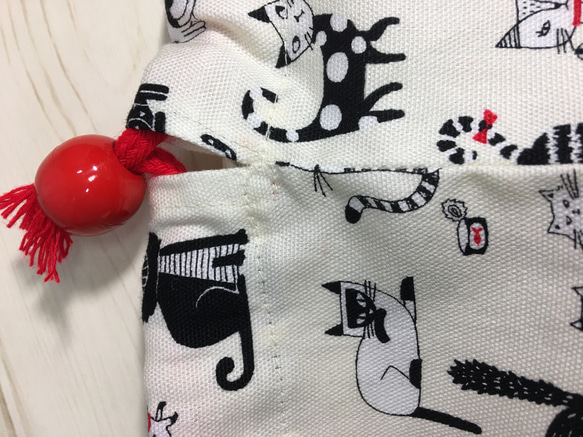 Cegl【入園・入学】「コップ袋 赤×猫」 5枚目の画像