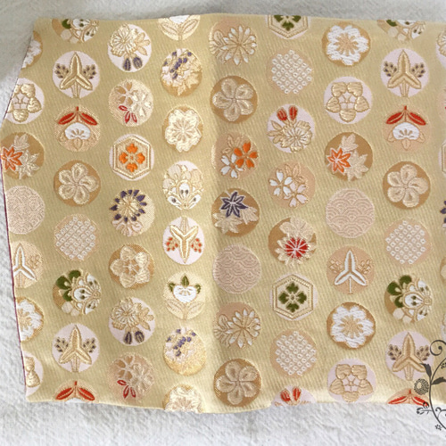 金封袱紗(ふくさ) (金襴 花水玉 ゴールド） ご祝儀袋・袱紗