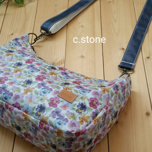 ハンドメイド　入園入学　三点セット　リバティ　シンクオブミー ハンドメイド リバティ シンクオブミー 紫 背面ファスナーポケット付