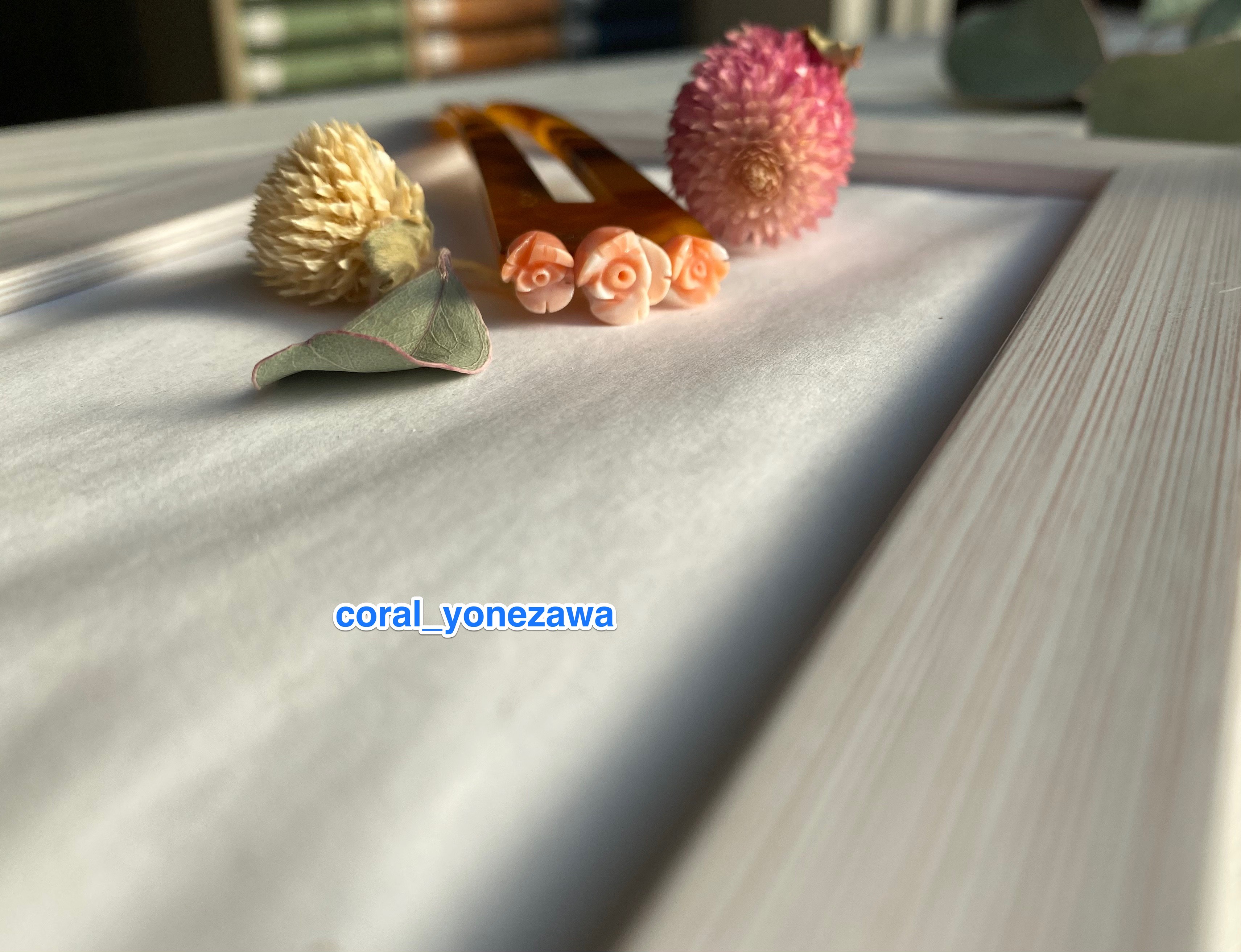 高知発・珊瑚花彫刻・かんざし〜スリムタイプ〜