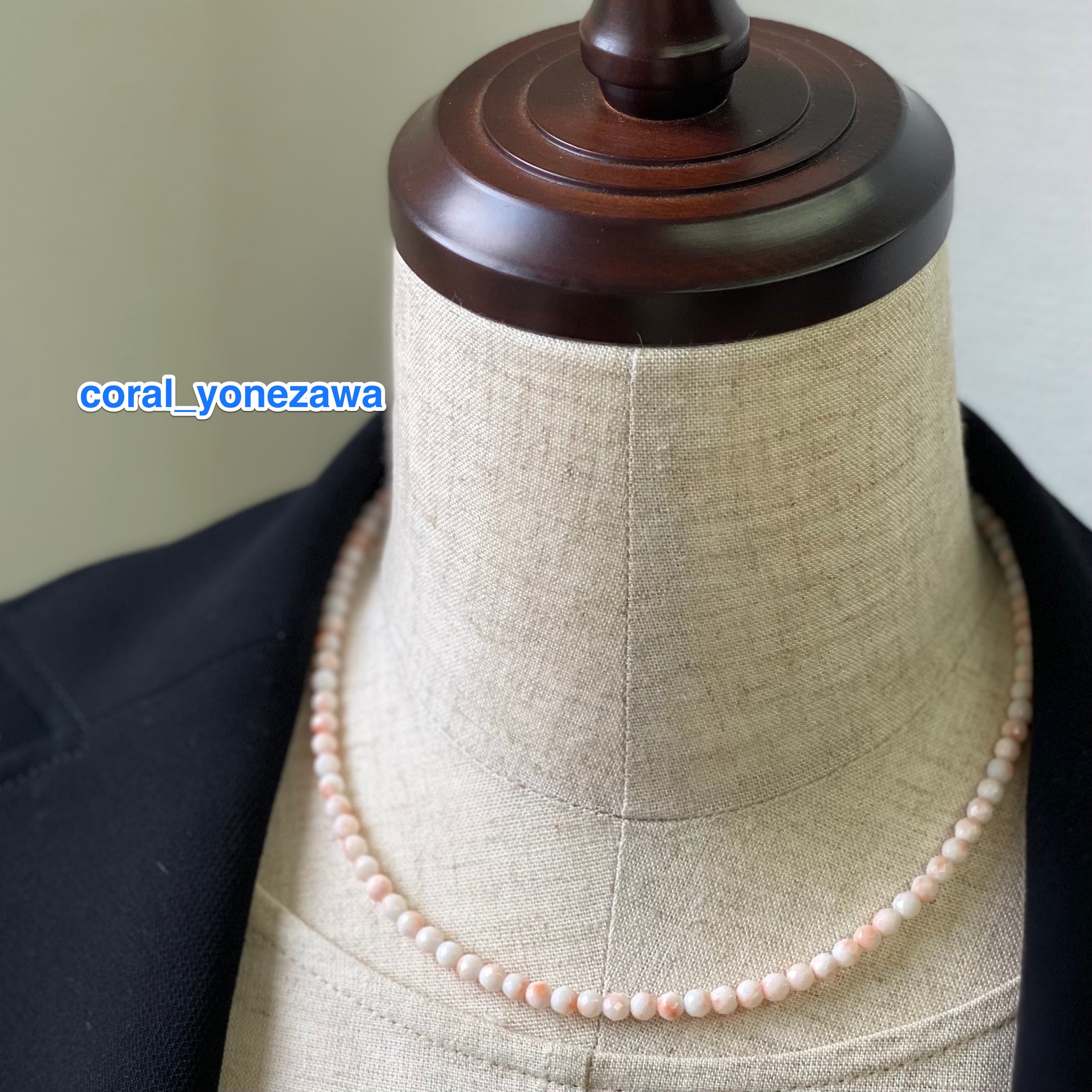 深海の宝石【ピンク珊瑚】貴重なカッティングデザインネックレス