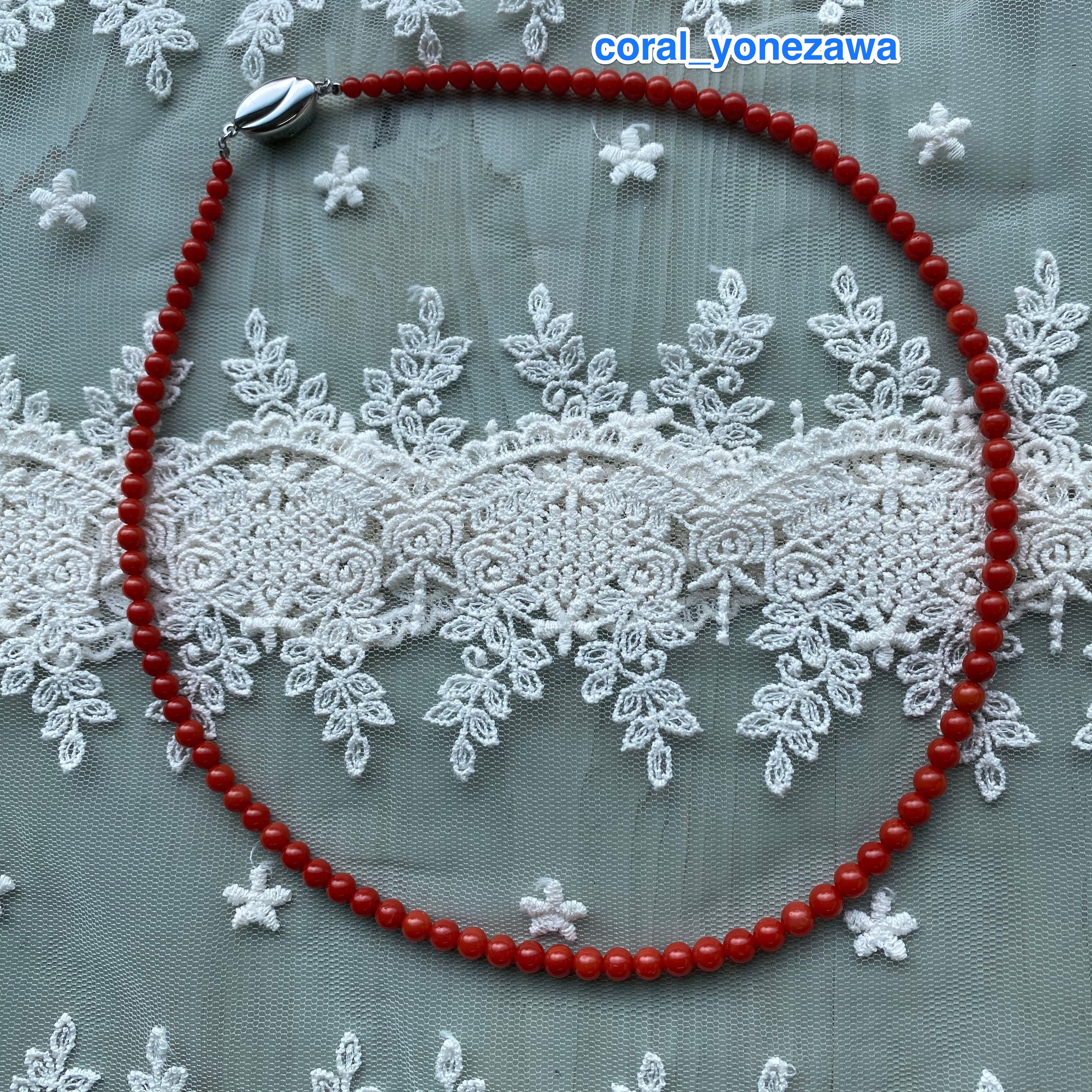 深海の宝石《宝石珊瑚アクセサリー》赤い珊瑚のネックレス