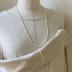 華奢淡水パールのネックレスとブレスレットセット 4枚目の画像
