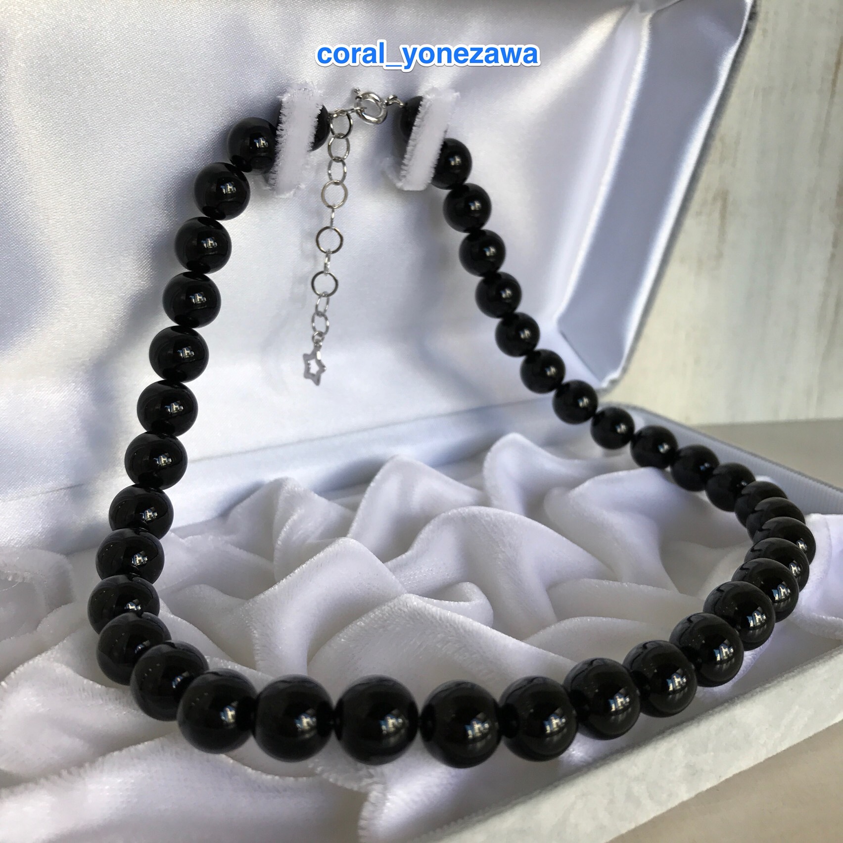 男女兼用・大玉オニキスネックレス