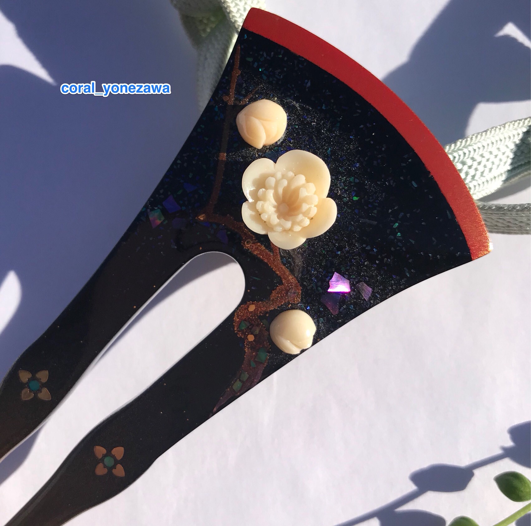 逸品・蒔絵・JAPAN・新春白梅・和かんざし