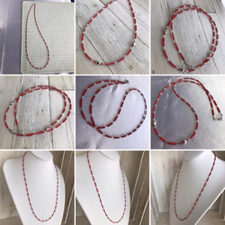 【一品物‼︎】ロングサイズ・赤い珊瑚のチェーン風ネックレス 5枚目の画像