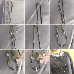 【一品物】オリジナルデザインネックレス・水晶・ペリドット 10枚目の画像