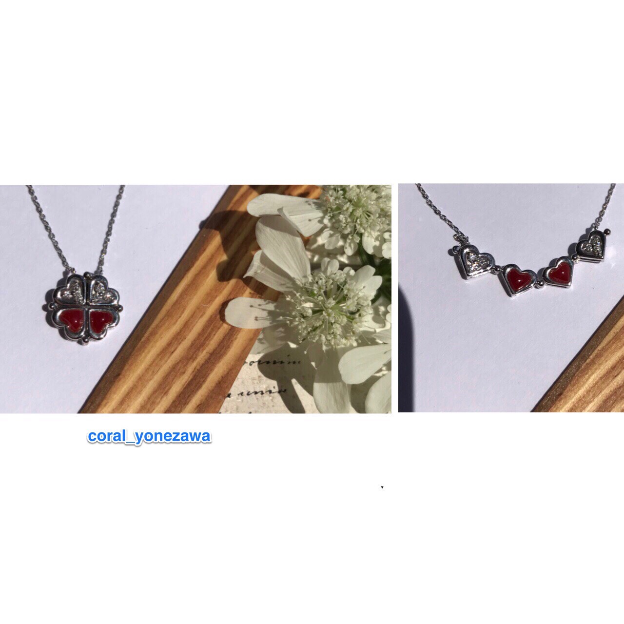 逸品K18WG真紅の赤珊瑚2WAYデザインネックレス