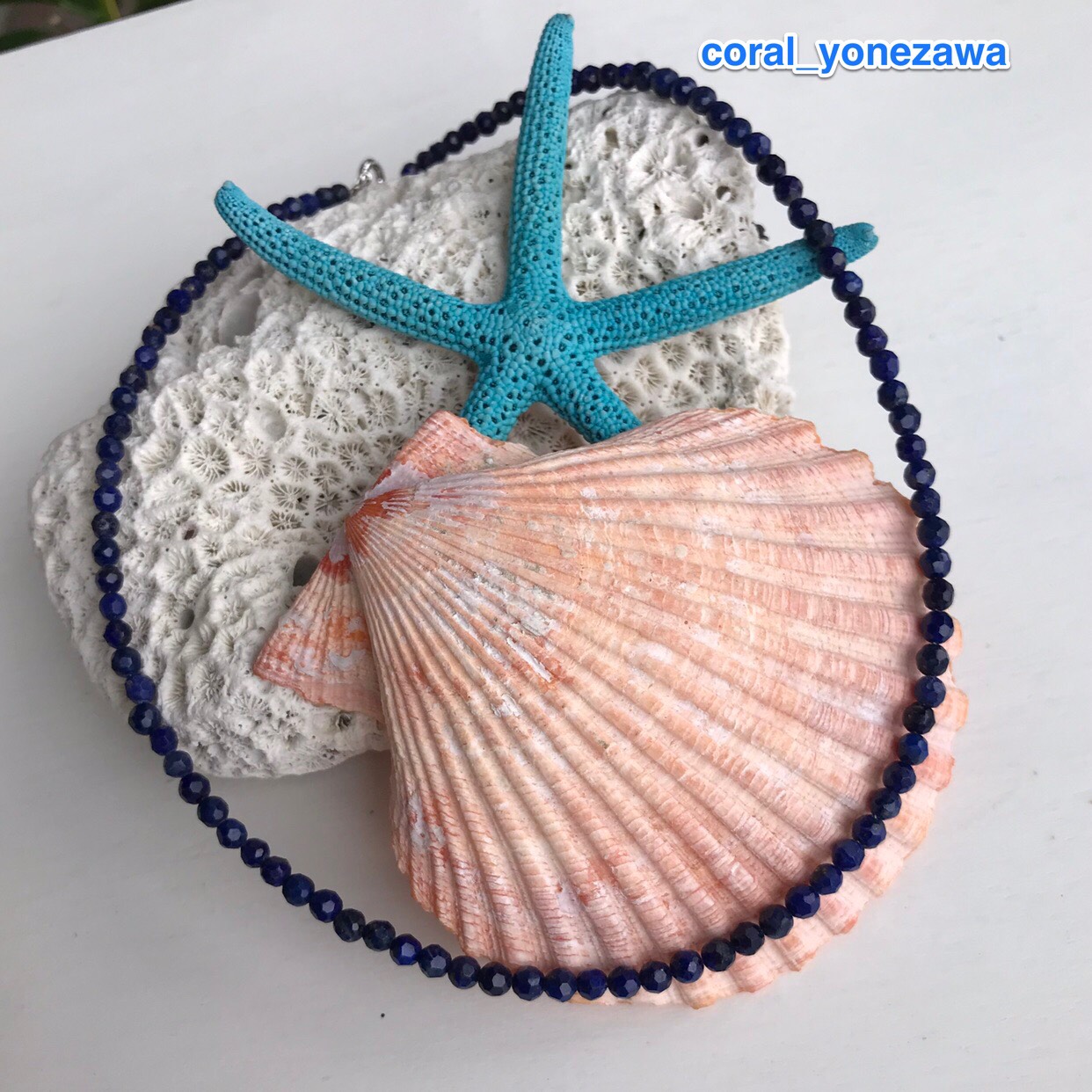 青…紺碧のラピスネックレス