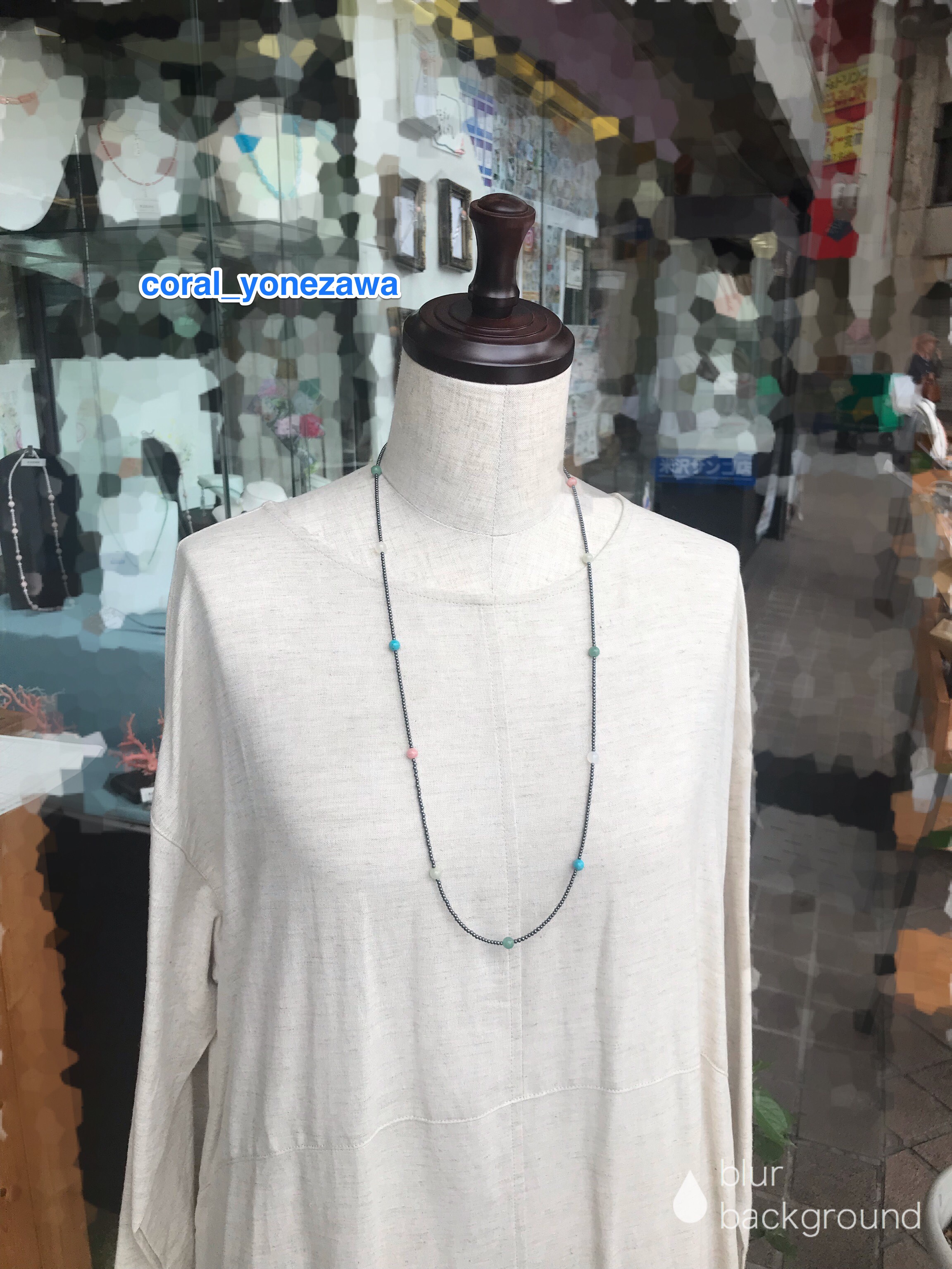 カラフル天然石♫ポップカジュアル本物天然石ネックレス