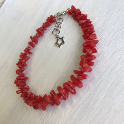 深海の宝石珊瑚…赤い枝さんごブレスレット 2枚目の画像