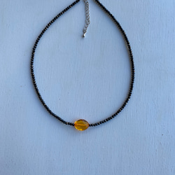 オリジナルデザインネックレス・子年の守護石・黄金の輝き…琥珀のシンプルネックレス 4枚目の画像