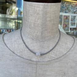 オリジナルデザインネックレス・4月誕生石水晶・クラック水晶のシンプルネックレス 2枚目の画像