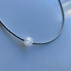 オリジナルデザインネックレス・4月誕生石水晶・クラック水晶のシンプルネックレス 5枚目の画像