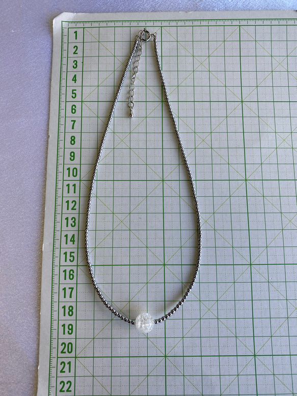 オリジナルデザインネックレス・4月誕生石水晶・クラック水晶のシンプルネックレス 10枚目の画像
