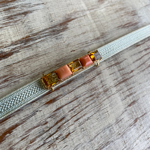 アウトレット】K18製トパーズ・ピンクコーラル・帯留 帯留め coshiyo