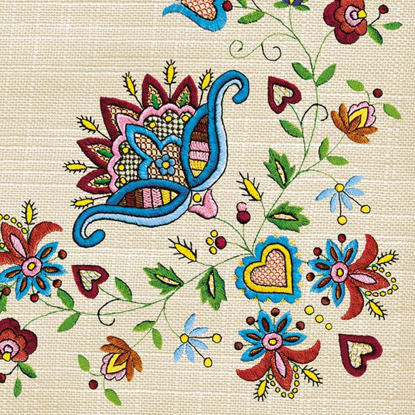 SLOG016901  Maki  ペーパーナプキン 刺繍風　フラワー 1枚目の画像