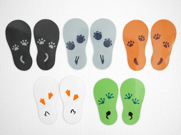 動物の足跡柄の靴おきマーク☆16cm(2セット) 切り絵 yururi 通販  