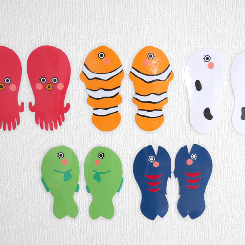 海の生物②柄の靴おきマーク☆16cm(2セット) 切り絵 yururi 通販  