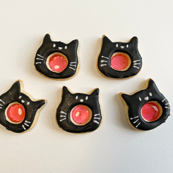 黒猫合唱団のスタンドグラスクッキー 3枚目の画像