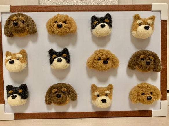◾羊毛フェルトの小さなわんこ(茶色い垂れ耳 ビーグル等