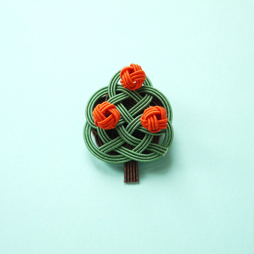 水引 みかんの木のブローチ 和風 ブローチ 菜の花工房 通販 8633311