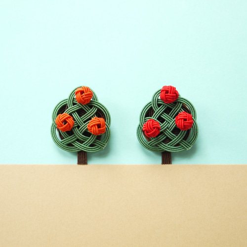 水引 みかんの木のブローチ 和風 ブローチ 菜の花工房 通販 8633311