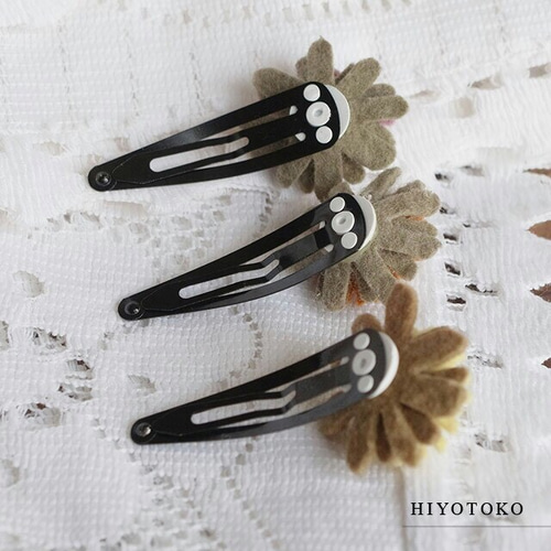 ハンドメイドぴん MY mama 三角 メタル パッチンピン シルバー 54mm 2個 □ 子供 こども