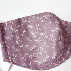 夏日口罩, 日本紫蜻蜓布口罩, 鐵線立裁口罩, 可放濾材口罩-透氣優雅布口罩 第2張的照片