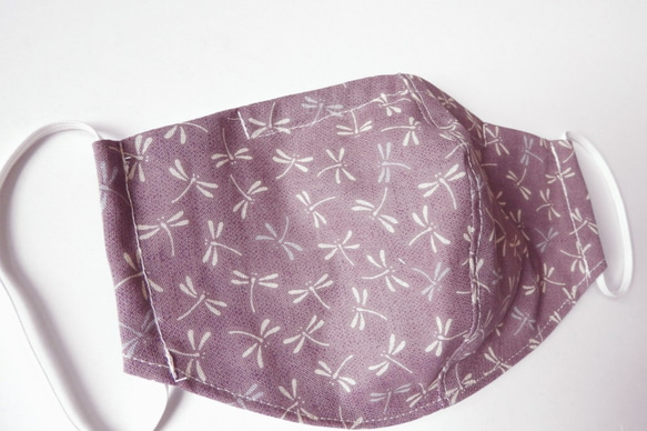 夏日口罩, 日本紫蜻蜓布口罩, 鐵線立裁口罩, 可放濾材口罩-透氣優雅布口罩 第2張的照片