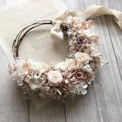 パンパスグラスとミモザのふあふあリース パンパスグラスとミモザのふあふあリース ミモザとパンパスグラスの