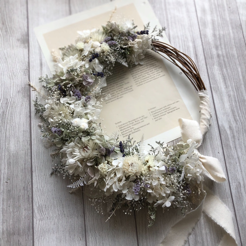 パールホワイトのリースブーケ ブーケ buhimaru 通販 11876870｜Creema