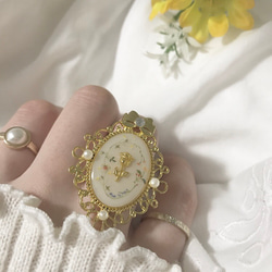お花のリング 指輪 ヴィンテージ ゆめかわいい アンティーク アクセサリー 2枚目の画像