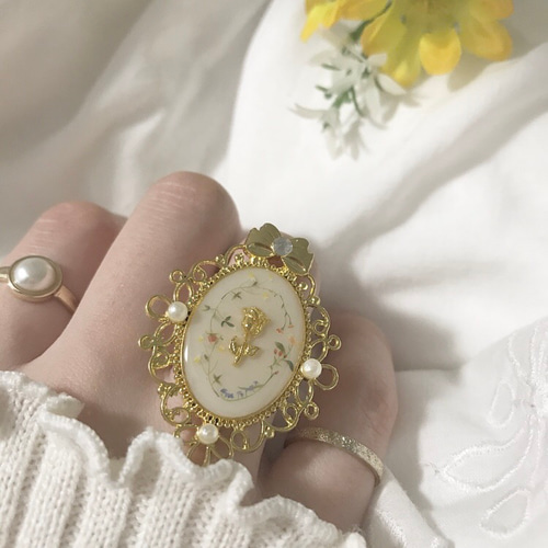 お花のリング 指輪 ヴィンテージ ゆめかわいい アンティーク 